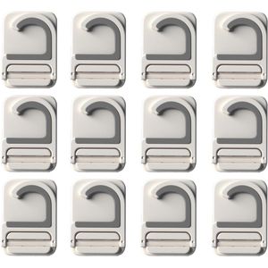 Set da 12 Porta Scopa da Parete Senza Danni, Organizzatore per Pulizie Domestiche, per Conservazione Ordinata di Scope e Mop - Product Image 1