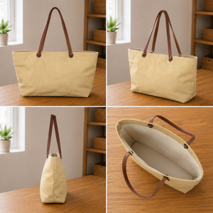 Sac à main en toile de coton blanc simple sans logo, sac fourre-tout tricoté |   Marque privée, réutilisable, écologique, vente en gros, exportation, transporteur - Product Image 4