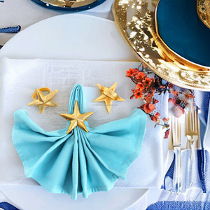 กระดาษเช็ดปากทรงกลมทำจากไม้สีทองประดับโต๊ะสำหรับปาร์ตี้ฤดูใบไม้ผลิ - Product Image 3