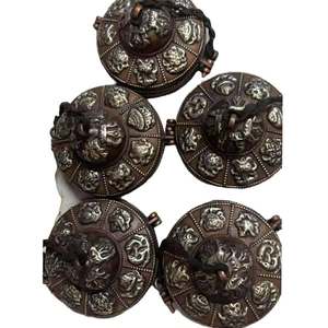 Pure Bronze Handmade Carved Religious <b>Musical</b> Instrument Tincha & Exclusive Cover <b>Box</b> - Product Image 3