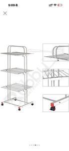Compact Stainless Steel Laundry Drying Rack Foldable Clothes <b>Stand</b> <b>Towel</b> Hanger Adjustable Mobile Indoor Outdoor Household Space - Product Image 2