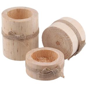 Rustic Style Handmade Round Wooden <b>Candle</b> Stand Unique Pillar <b>Taper</b> Candlestick Holder Home Table Centerpiece Living Room Decor - Product Image 4