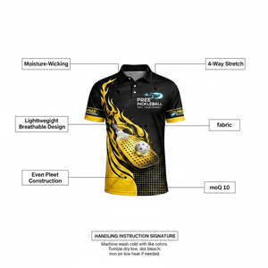 T-shirt de pickleball à manches courtes imprimé par sublimation, protection UV, séchage rapide, respirant, pour sports d'équipe d'été en extérieur, adultes, OEM - Product Image 2