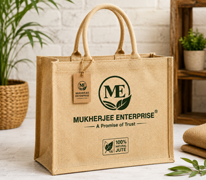 Sac cadeau en tissu de jute naturel, fourre-tout de shopping à ouverture supérieure avec poignées, personnalisable avec logo pour emballage de détail, Bengale occidental, durée de conservation de 12 mois - Product Image 3