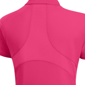 Polo en maille rose vif pour femme, anti-humidité, avec broderie, manches courtes, col, vêtement de performance sportive pour le golf - Product Image 4