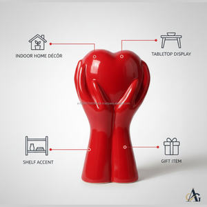 Jarrón Moderno de Cerámica Ecológica Hecho a Mano con Acabado Brillante en Forma de Corazón de 22 cm para Decoración de Mesa de Boda, Hogar u Hotel, Colores Personalizados - Product Image 2