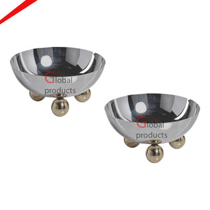 2026 Stainless Steel Best Modern Serving <b>Bowl</b> with Gold Ball Feet Decorative Tableware <b>Bowl</b> Premium Food <b>Metal</b> <b>Bowl</b> for Dining - Product Image 1
