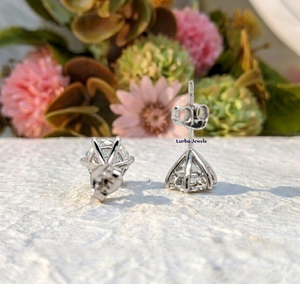 Lurba Jewels 3Ct Brilliant Cut Moissanite <b>Stud</b> Earrings Gold Plated 925 <b>Silver</b> Clear Sparkling Minimalist Pair for Women - Product Image 3