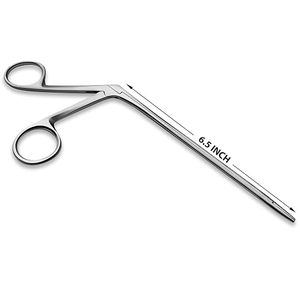 Forceps auriculaire alligator 6,5 pouces à mâchoire incurvée et pointe fine, instrument chirurgical ORL et otologique, avec poignée antidérapante, réutilisable - Product Image 2