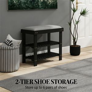 Sgabello da Ingresso e Scrivania Nera con Scarpiera Pratica e Spazio di Archiviazione Nascosto - Product Image 2