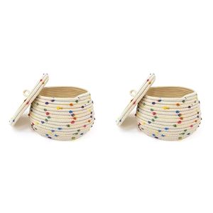 Cesta de Almacenamiento de Yute 100% Natural Tejida a Mano con Tapa, Forma Redonda, Producto Ecológico de Alta Calidad - Product Image 6