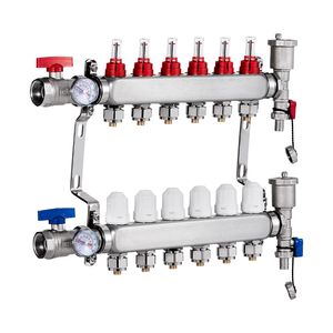 Componenti per Riscaldamento Domestico: Collettore PEX a 6 Vie in Acciaio Inox per Riscaldamento a Pavimento Radiante - Product Image 1