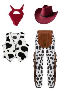 <span class=keywords><strong>Disfraz</strong></span> de Vaquero/<span class=keywords><strong>Vaquera</strong></span> Unisex de 4 Piezas (6-16 Años), <span class=keywords><strong>Chaleco</strong></span> con Estampado de Vaca, Pantalones, Pañuelo y Sombrero para Cosplay, Fiestas Temáticas y Juegos de Rol - Product Image 6