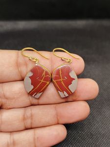 Boucles d'oreilles pendantes en jaspe Noreena étincelant, plaqué or micron, en laiton, pour mariage, fête et cadeau - Vente en gros - Product Image 4