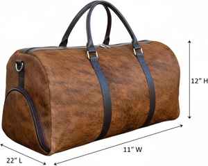 Bolsa de Viaje de Cuero Genuino, Estilo Vintage, con Cierre, Ligera, Hecha a Mano, Portátil, de Gran Capacidad, Unisex - Product Image 6