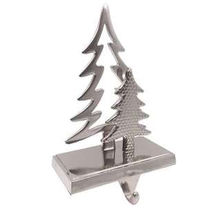 Hot Sale Wood Base Aluminium Top Christmas <b>Stocking</b> <b>Holder</b> For Hanging Decorative Use Xmas <b>Stocking</b> <b>Holder</b> With Silver Tree Top - Product Image 1