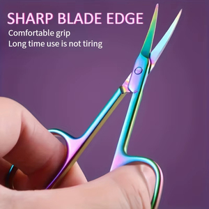 Ensemble de 2 outils professionnels pour le soin des ongles en acier inoxydable couleur titane, ensemble de manucure et de pédicure arc-en-ciel pour adultes - Product Image 3