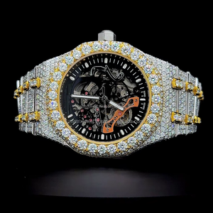 Trending Buss Down <b>Diamond</b> <b>Watch</b> High Quality Iced Out VVS Clarity Moissanite <b>Diamond</b> Studded Gold and Silver Tone <b>Diamond</b> <b>Watch</b> - Product Image 5