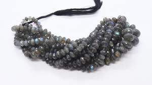 Cuentas facetadas de labradorita natural, cuentas de piedras preciosas de labradorita de 7-11 mm, cuentas de labradorita azul brillante para la fabricación de joyas - Product Image 6