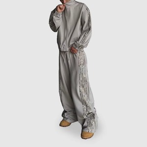 Conjunto de Chándal para Hombre con Cremallera Personalizada, de Algodón Orgánico Sólido, Ligero, Cortavientos, con Capucha, Estilo Casual, Tallas Grandes, Ideal para Invierno - ¡Venta Caliente! - Product Image 2
