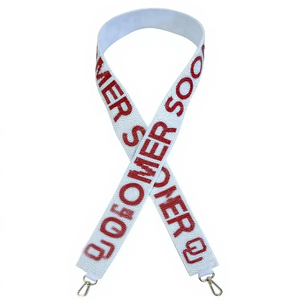 Sangle en toile rouge avec texte MEET ME AT WALTON et motif étoile, accessoire de mode réglable pour bandoulière - Product Image 2