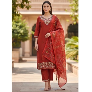 Most Selling Orange Cotton Silk <b>Kurtis</b> 3/4 Sleve for Office and Regular Wear at Wholesale Price Casual Dresses Kurti - Product Image 1
