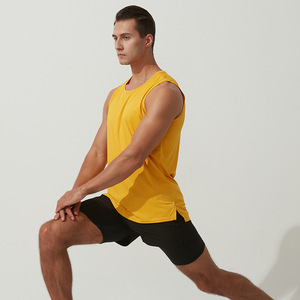 Débardeur Homme Personnalisé avec Logo Doré, Impression en Gros, T-shirt de Sport Sans Manches pour la Salle de Gym, Haut d'Été à Col Rond - Product Image 3