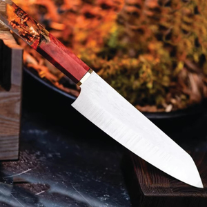Couteau Santoku en acier inoxydable de qualité supérieure, manche en résine, ambidextre, fait main, couteau de chef, cadeau DIY pour père/mère, personnalisation OEM - Product Image 2