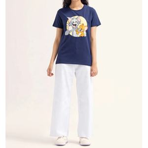 Camiseta informal de manga raglán ajustada para mujer, 100% de algodón, secado rápido, gran oferta, estampado superior en contraste para mujer - Product Image 2