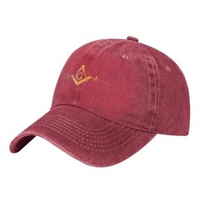 Casquette de baseball Master Mason Blue Lodge avec broderie personnalisée réglable motif équerre et compas - Product Image 3