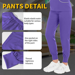 Conjuntos de Uniformes Médicos para Mujer, Color Morado, Tejido Transpirable Antibacteriano, Uniformes de Doctora - Product Image 3