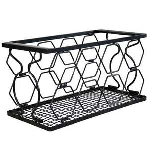 Support de table moderne en métal noir alvéolé pour 8 flûtes à vin ou champagne, idéal pour la maison, la cuisine ou le bar - Product Image 1