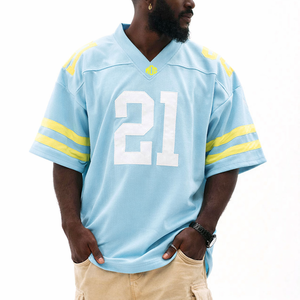 Camiseta de Fútbol Americano de Malla Premium para Hombre, Cuello en V, Estilo Urbano, Número Personalizado, Fabricante de Ropa al por Mayor con Etiqueta Privada OEM - Product Image 3