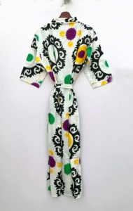 Kimono indien en coton imprimé floral fait à la main, robe de nuit douce et confortable pour femmes, nouvel arrivage - Product Image 4