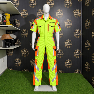 Overol de Trabajo Reflectante de Alta Visibilidad Personalizado para Hombre, Uniforme de Protección de Seguridad, Ropa de Trabajo de Poliéster de una Pieza - Product Image 4