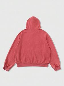 Sudaderas con capucha de algodón tipo felpa con cremallera, lavado vintage, gráfico con pedrería, estilo urbano, personalización de marca, ropa casual, suministro al por mayor - Product Image 2