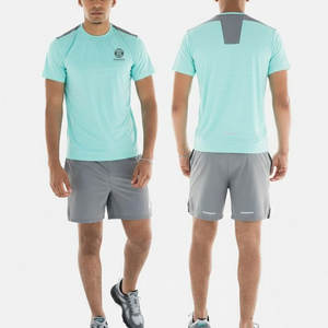 ชุดเสื้อยืดและกางเกงขาสั้นสำหรับออกกำลังกายผู้ชาย ผ้าซับเหงื่อ เหมาะสำหรับการฝึกซ้อมและฟิตเนส - Product Image 1