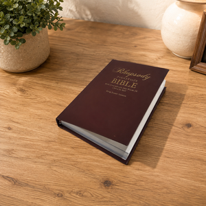 Bible de poche version King James avec concordance et mots de Jésus en rouge, couverture rigide estampée or - Product Image 3