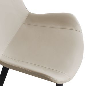 Set di 4 Sedie da Pranzo Moderne in Pelle PU Grigio Chiaro con Gambe in Metallo per Cucina, Ristorante, Soggiorno e Sala Riunioni - Product Image 4