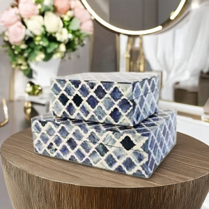 Caja de joyería de Navidad con incrustaciones de hueso, formas personalizadas, forma cuadrada, organizador de almacenamiento coleccionable de cosméticos para mujer, suministro directo de fábrica - Product Image 1