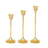 Bougeoir en laiton forgé antique, support de bougie en forme de lune et d'étoile, Design gaufré, support décoratif
