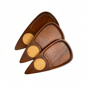 ถาดเสิร์ฟไม้พิมพ์ลายทำมือสำหรับชา กาแฟ ขนม อาหารเช้า-ถาดตกแต่ง - Product Image 2