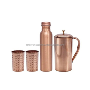 Juego de regalo de cobre de la mejor calidad, 1 botella de agua, 1 jarra y 2 vasos con textura impresionante, selecciona tu estilo y tamaño a precio mayorista - Product Image 5