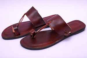 Women's <b>Black</b> Genuine <b>Leather</b> <b>Flip</b> <b>Flops</b> Slippers Shoes Sandals Modern Flat Design Digital Printing MS Handicraft - Product Image 5