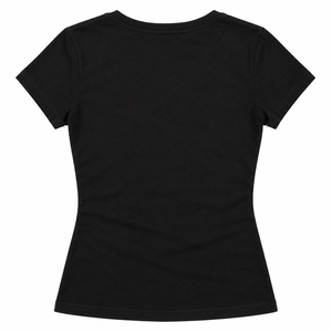 <b>Women</b> Slim Fit <b>Black</b> T <b>Shirt</b> Short Sleeve Crew Neck Stretch Cotton Basic Tee Casual Everyday Custom Logo Wholesale Supplier - Product Image 2