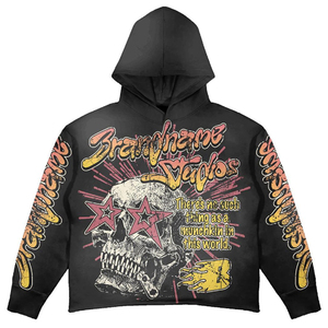 Sweat à capuche pour homme surdimensionné, imprimé DTG, de qualité supérieure, effet usé, bords bruts, en molleton français - Product Image 6