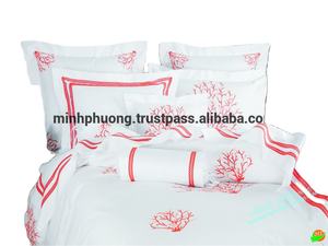 Parure de lit de luxe brodée du Vietnam, 300 fils, 100 % coton, toutes saisons, personnalisable, 8 pièces, pour mariage et usage domestique - Product Image 3