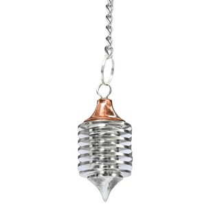 Bobine verticale en argent massif avec pendule en cuivre pour la guérison énergétique, la divination et l'art écologique - Vente en gros - Product Image 4