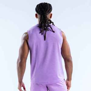 Haut sans manches pour homme, col rond, coupe classique, tissu jersey tricoté décontracté, 100% coton, respirant, couleur unie - Product Image 4
