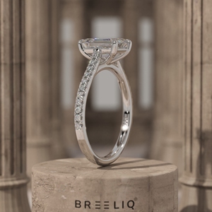 1.75CT Emerald Cut Diamond Engagement Ring 14K Solid Gold Pave Band Solitaire Ring Hidden Basket <b>Bridal</b> Ring OEM ODM Supplier - Product Image 4